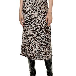 NWT HUGO Leopard Print Midi Skirt